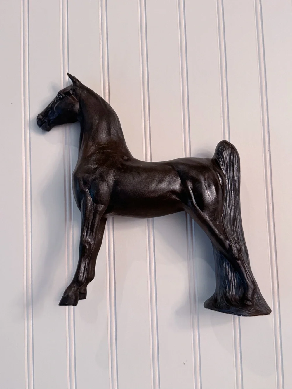 Vintage Black Ceramic Horse Figurine